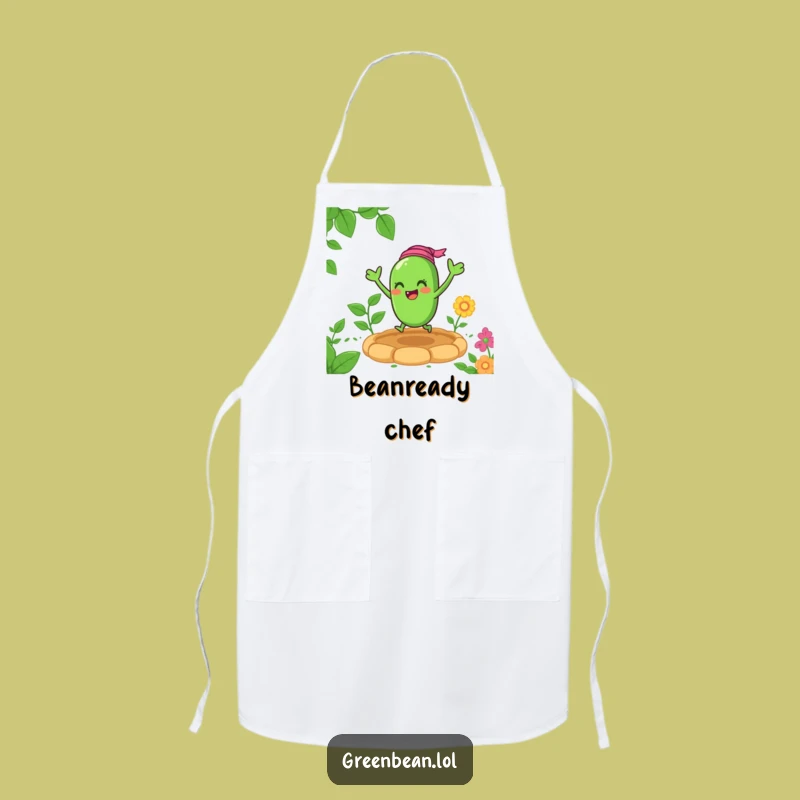 Funny Green Bean Garden Bounce Apron: Cheerful Chef Wear, Great Funny Gift