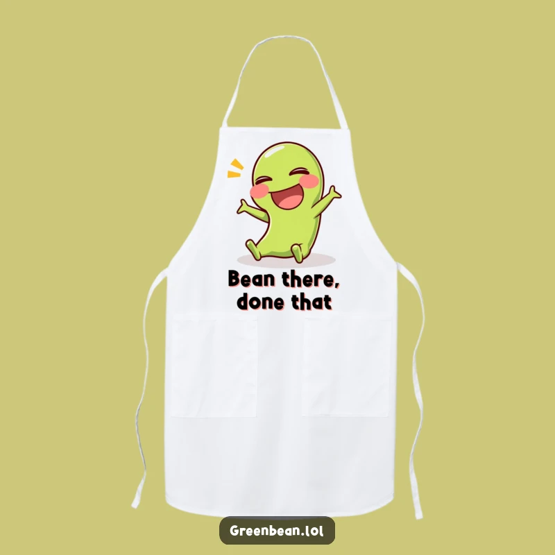 Funny Green Bean Slip Apron: Chef Up Laughs with Comedic Vegetable Kitchen Fun