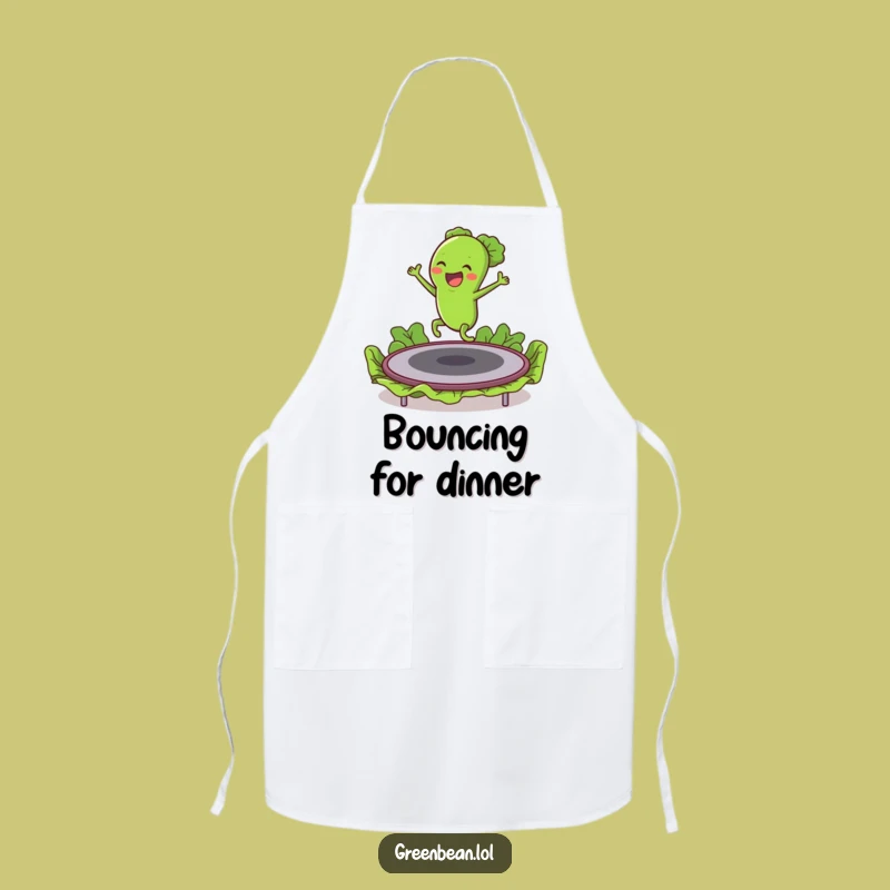 Funny Green Bean Trampoline Apron: Hilarious Kitchen Fun