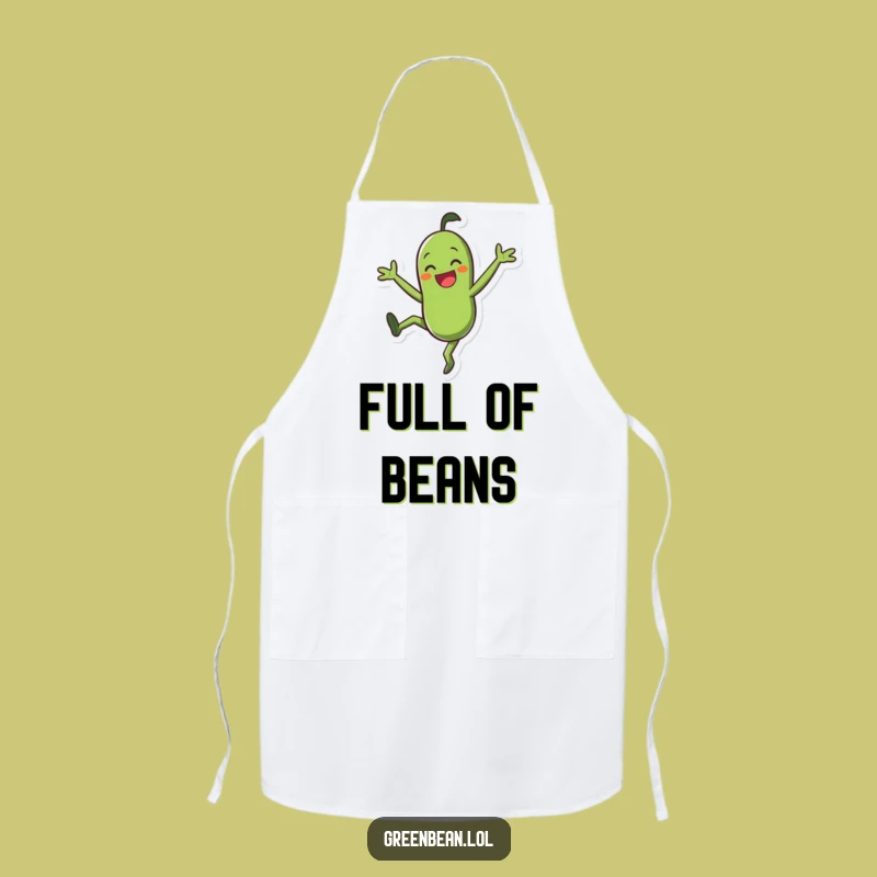 Funny Apron - Green Bean Cartwheel Character, Perfect Funny Gift for Kitchen Fun