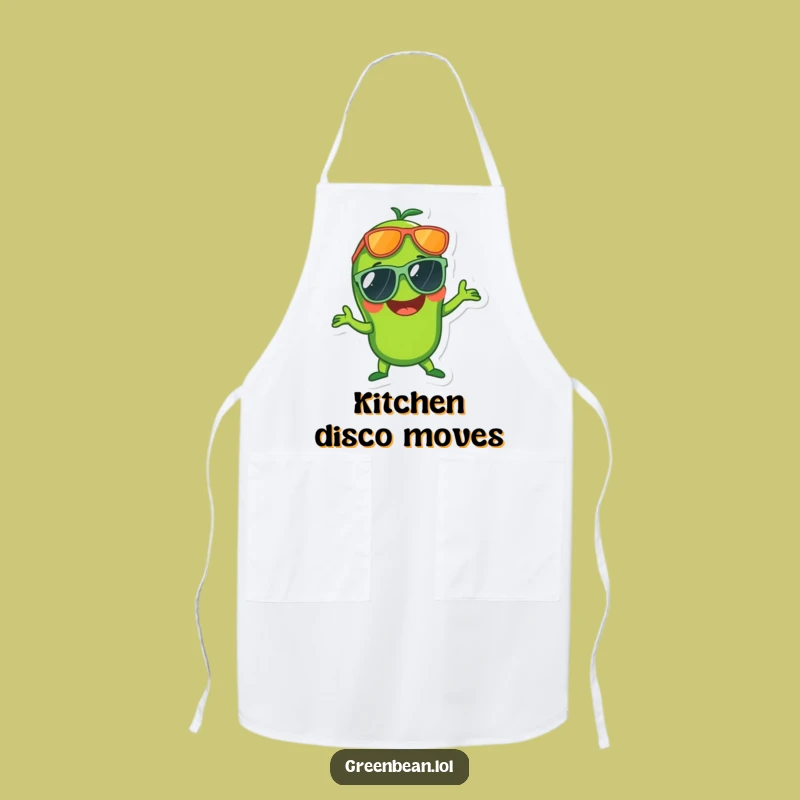 Funny Disco Green Bean Apron: Cook with Funky Flair