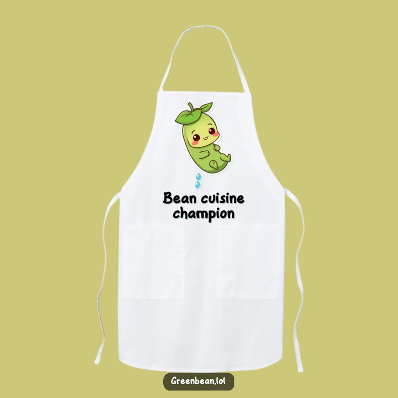 Funny Green Bean Dewdrop Apron: Cook with Playful Fun - Great Funny Gift