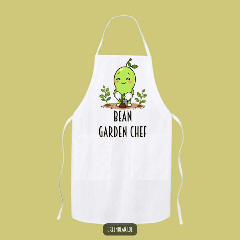 Funny Green Bean Gardener Apron: Planting Seeds, Kitchen & Garden Humor Gift