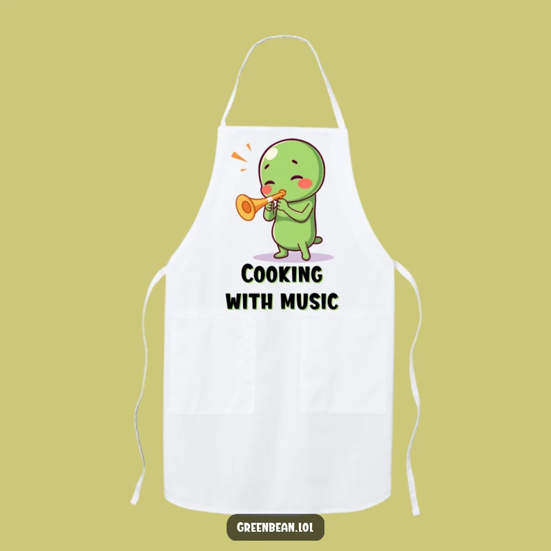 Funny Green Bean Trumpet Apron: Cook Up Laughs with This Hilarious Kitchen Accessory!