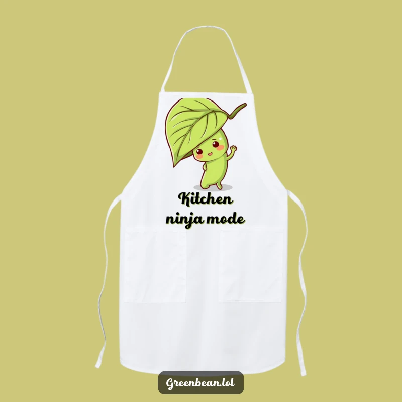 Funny Hide-and-Seek Green Bean Apron: Playful Chef Wear, Great Funny Gift