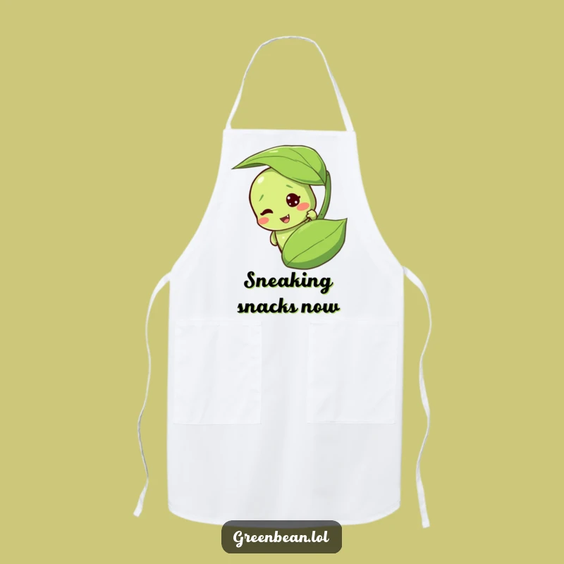 Funny Kitchen Sneak Green Bean Apron: Peeking Chef, Funny Gift!