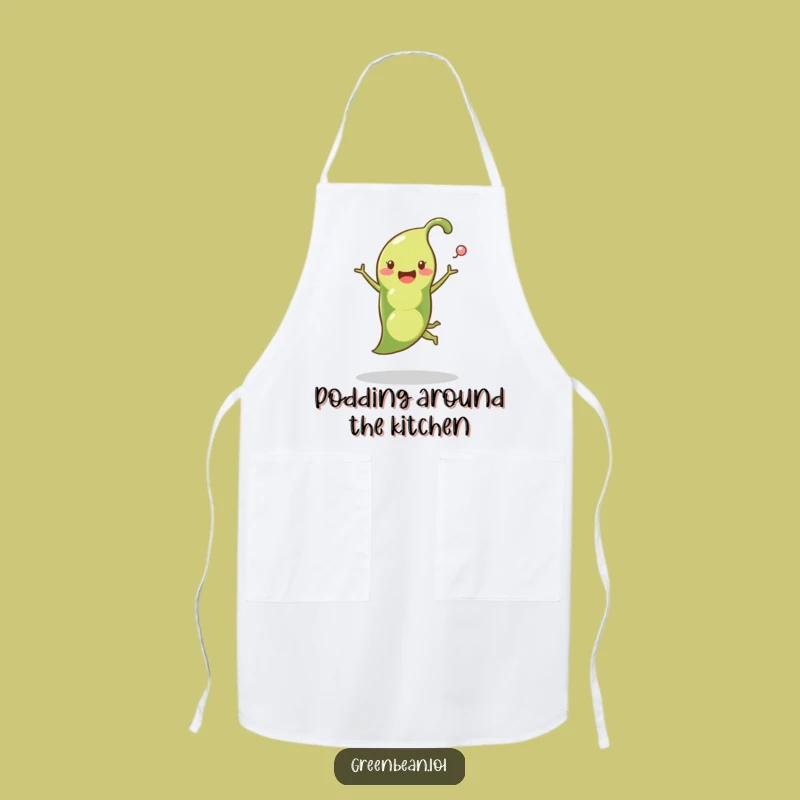 Funny Pea Pod Leap Apron: Comical Vegetable Gear for Joyful Home Chefs