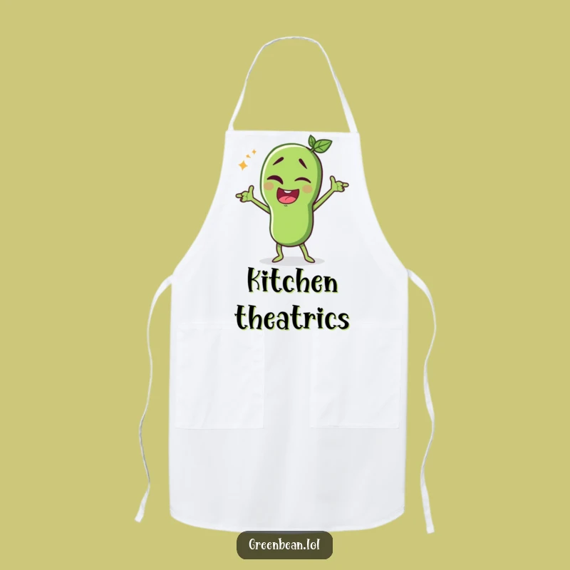 Funny Green Bean Stage Apron: Winking Performer Wear - Perfect Funny Gift!