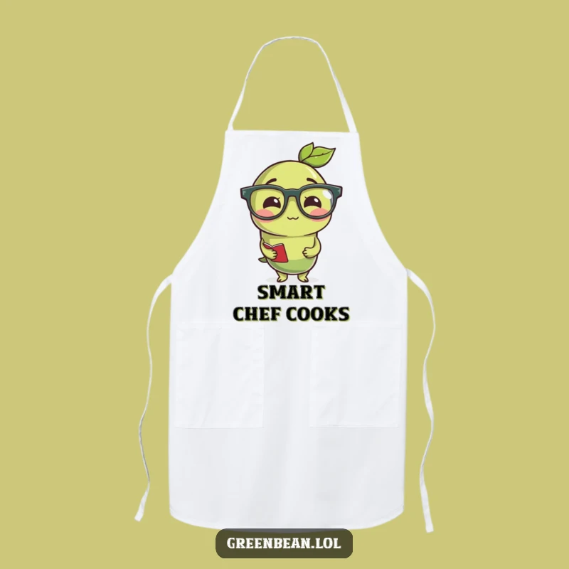 Funny Studious Green Bean Apron: Cook Smarter with Humor!