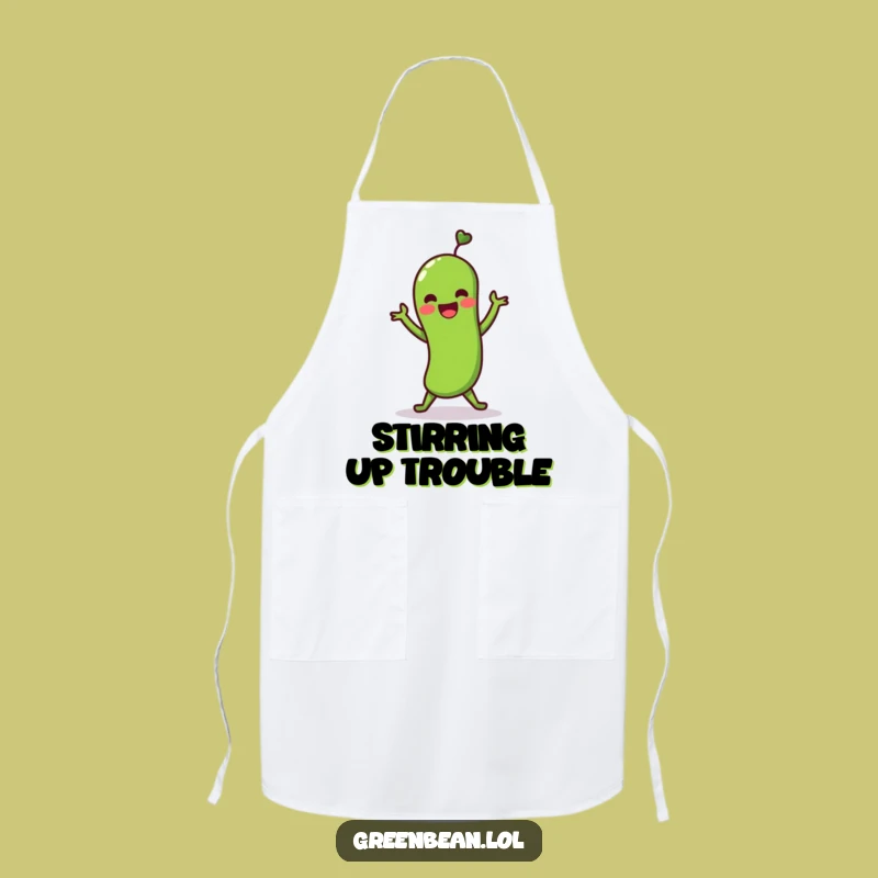 Funny Green Bean Shimmy Apron: Lively Kitchen Dance, Perfect Chef Gift