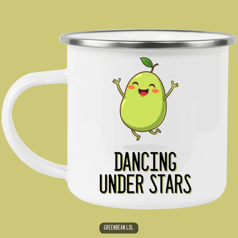 Funny Camping Mug: Dancing Green Bean - Outdoor Groove
