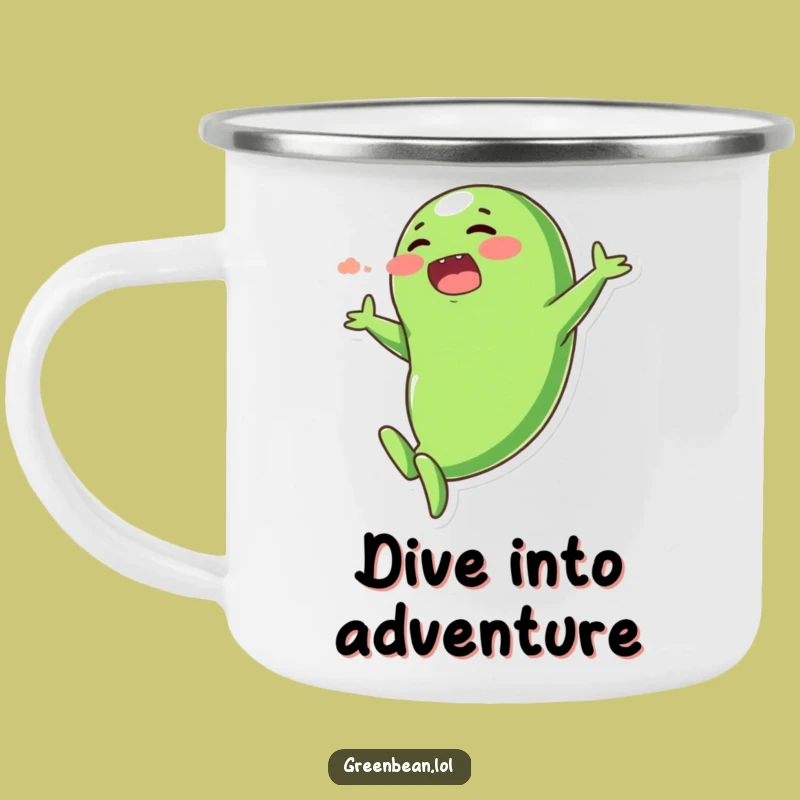 Funny Dramatic Dive Green Bean Camping Mug - Outdoor Laughs Gift