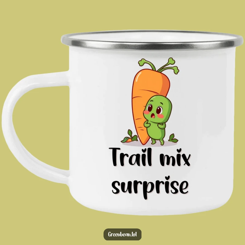 Funny Green Bean Carrot Camping Mug: Humorous Outdoor Vegetable Surprise, Perfect Gift