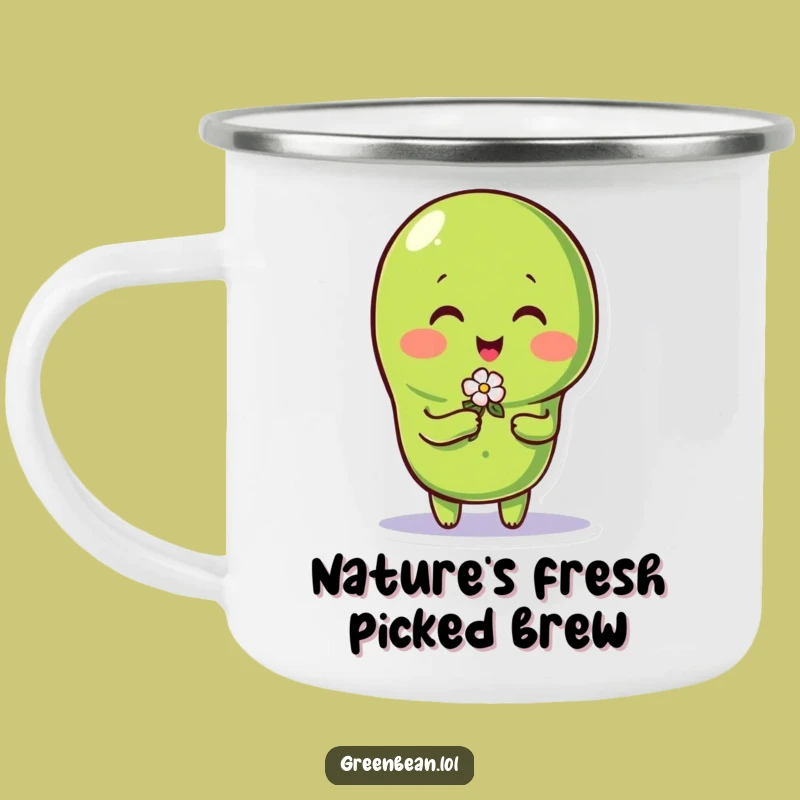 Funny Green Bean Flower Camping Mug: Outdoorsy Charm for Laughs!