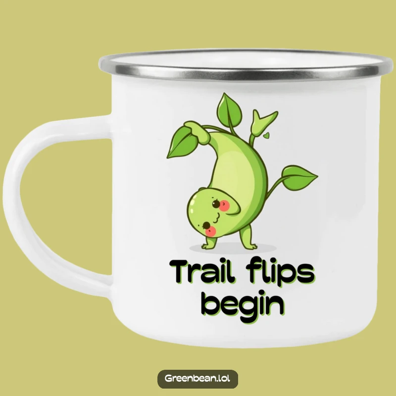 Funny Green Bean Somersault Camping Mug: Fuel Your Adventures with Fun!
