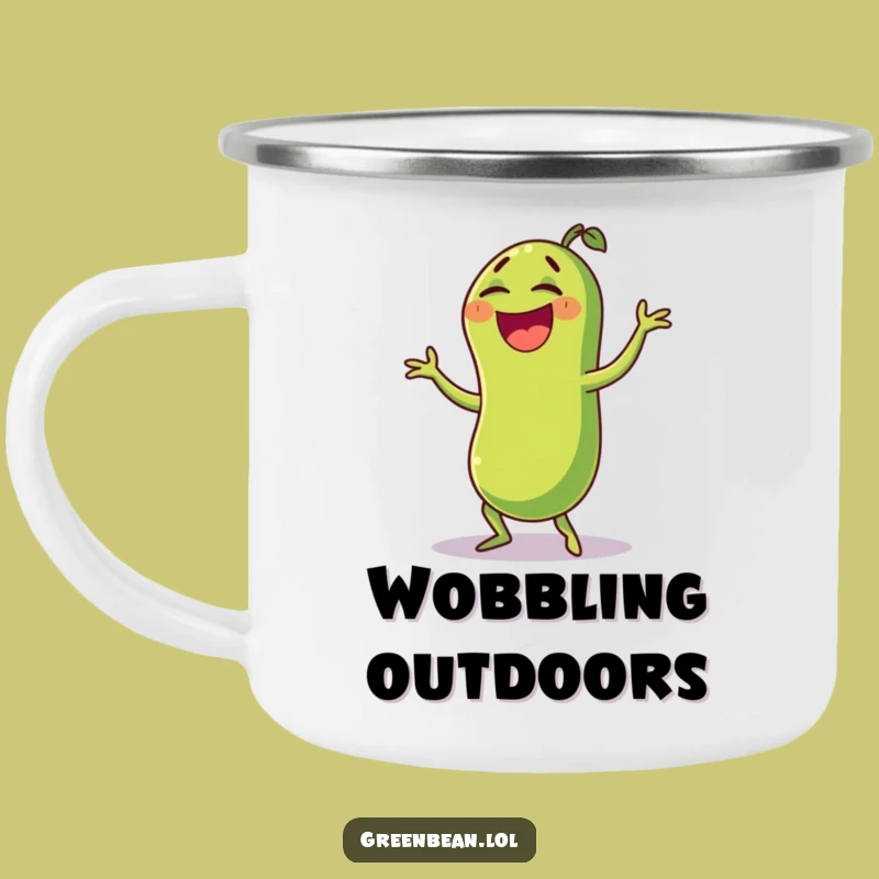 Funny Green Bean Wobble Dance Camping Mug: Adventure Fuel, Perfect Outdoor Funny Gift