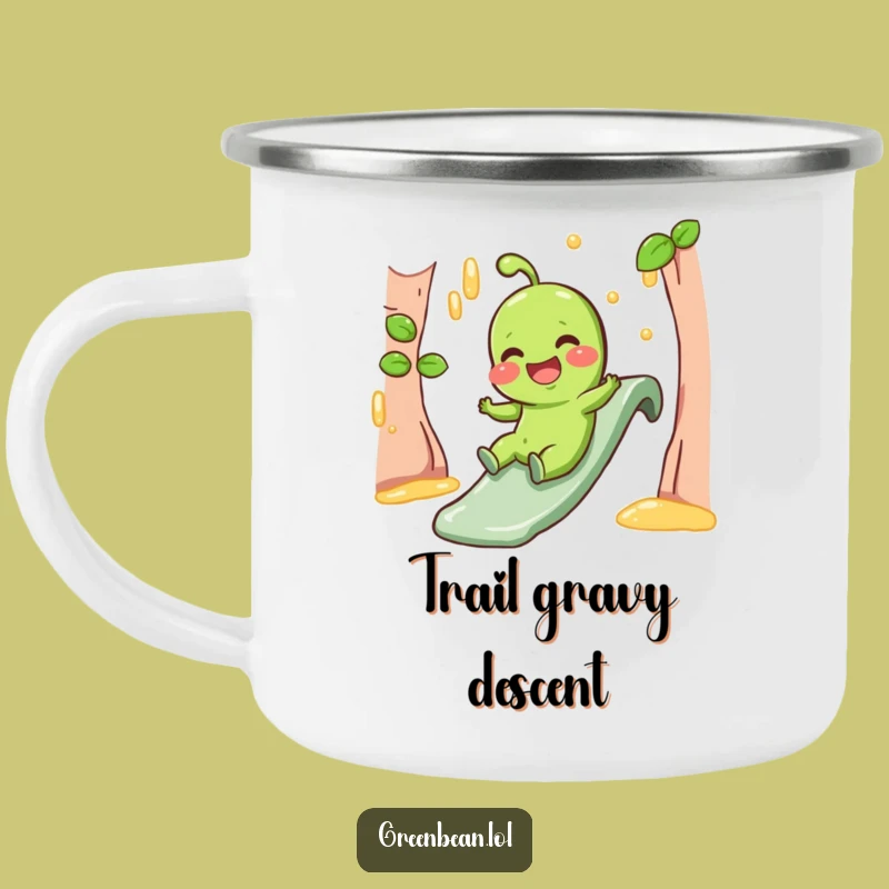 Funny Camp Mug - Giggling Green Bean Gravy Slide Drinkware