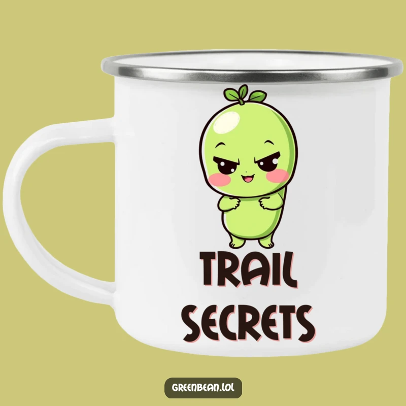 Funny Green Bean Wink Camping Mug: Adventure with a Sly Grin