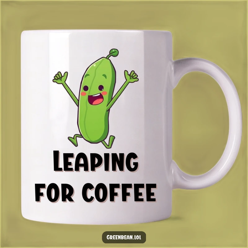 Funny Victory Bean Funny Mug - Triumphant Leap Gift