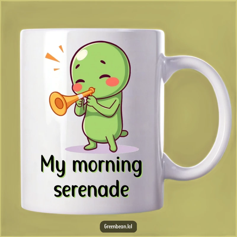 Funny Green Bean Trumpeter Mug: A Hilarious Gift for Music Lovers and Veggie Fans!