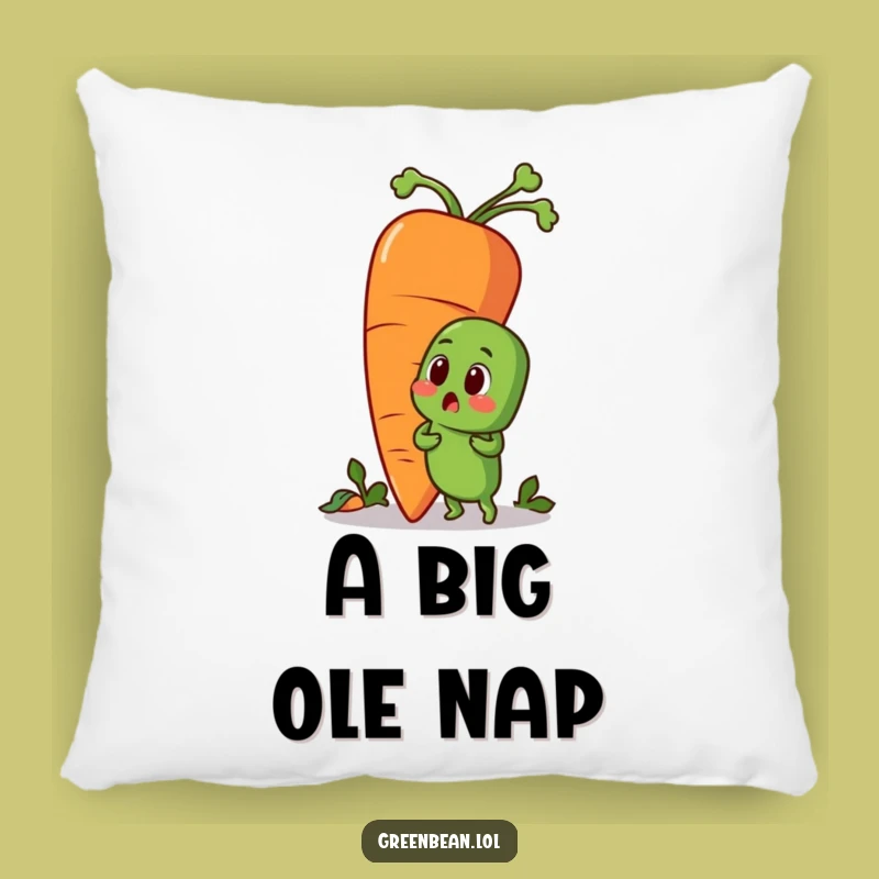 Funny Green Bean Carrot Pillow: Cozy Humorous Vegetable Surprise, Perfect Accent Gift