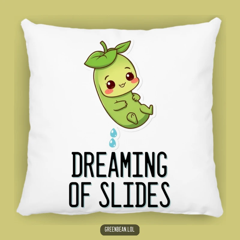 Cozy Funny Green Bean Dewdrop Pillow: Snuggle Up with Playful Fun - Perfect Funny Gift