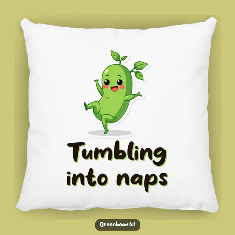 Funny Cartwheel Green Bean Pillow - Comfy Couch Cushion Gift