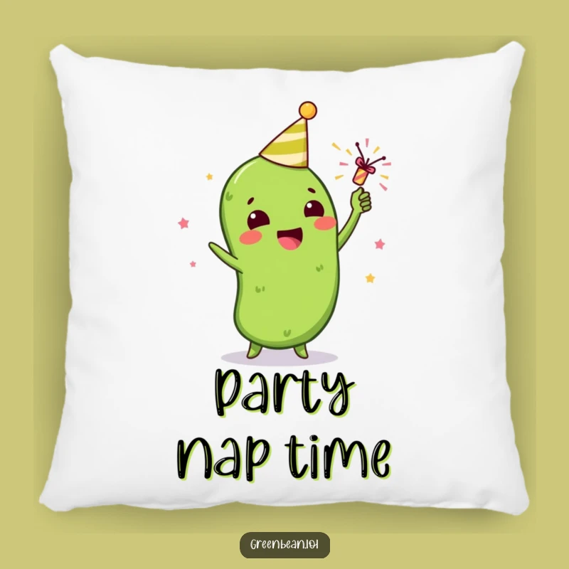 Funny Green Bean Party Popper Pillow: Cozy Comfort with a Festive Flair