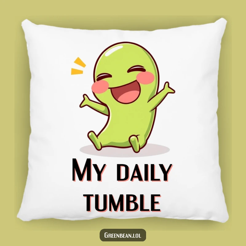 Funny Green Bean Slip Pillow: Comedic Vegetable Comfort for Hilarious Home Decor