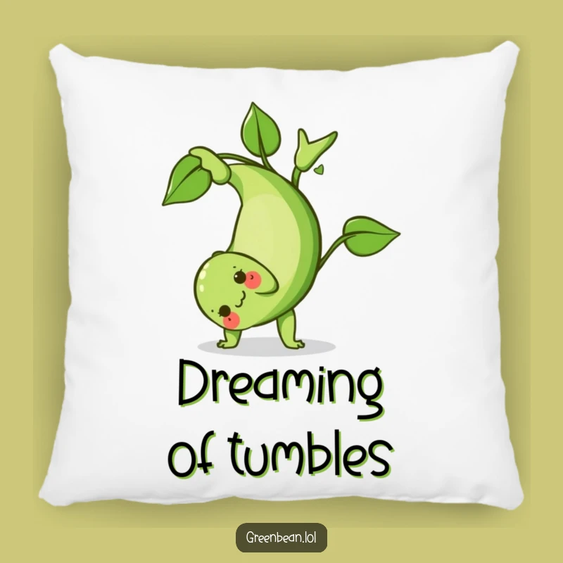 Funny Green Bean Somersault Pillow: Cuddle Up with Playful Energy!