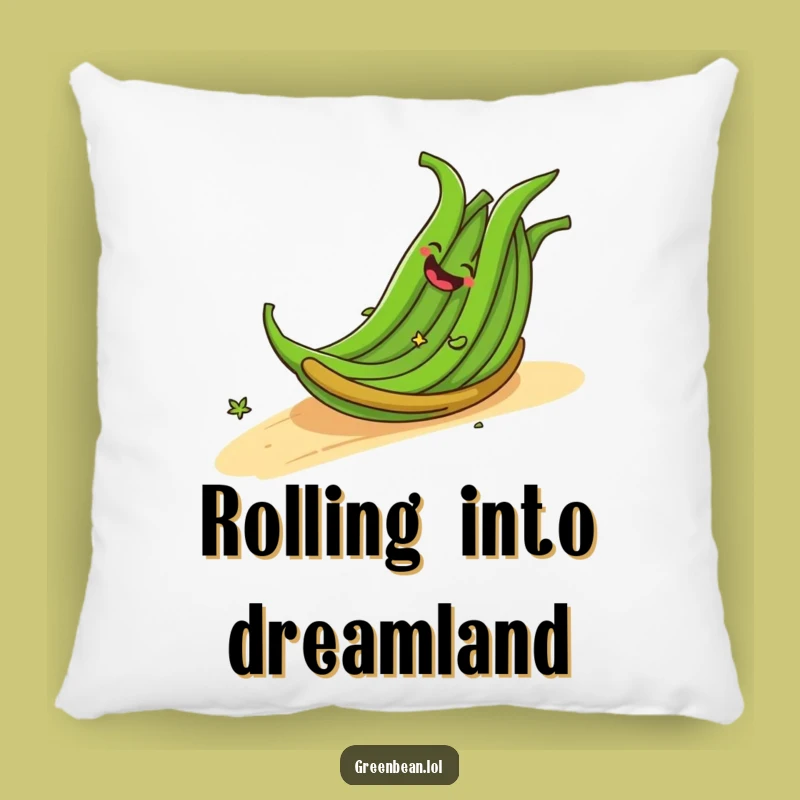 Funny Pillow: Rolling Green Beans - Cozy Giggle Comfort