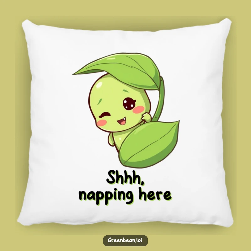 Funny Peekaboo Green Bean Pillow: Soft, Mischievous Funny Gift!