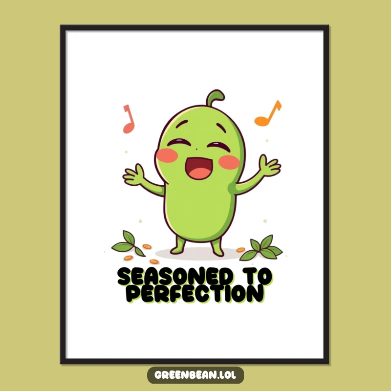 Funny Singing Bean Digital Art: Seasoned Performance, Instant Decor Gift