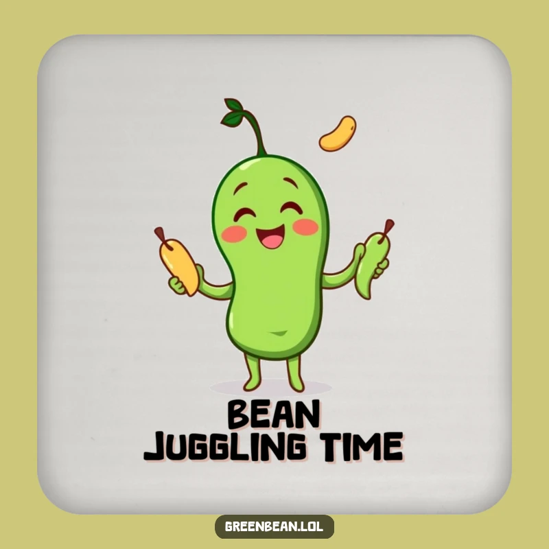 Funny Juggling Bean Coaster: Multi-tasking Protection, Table Humor Gift