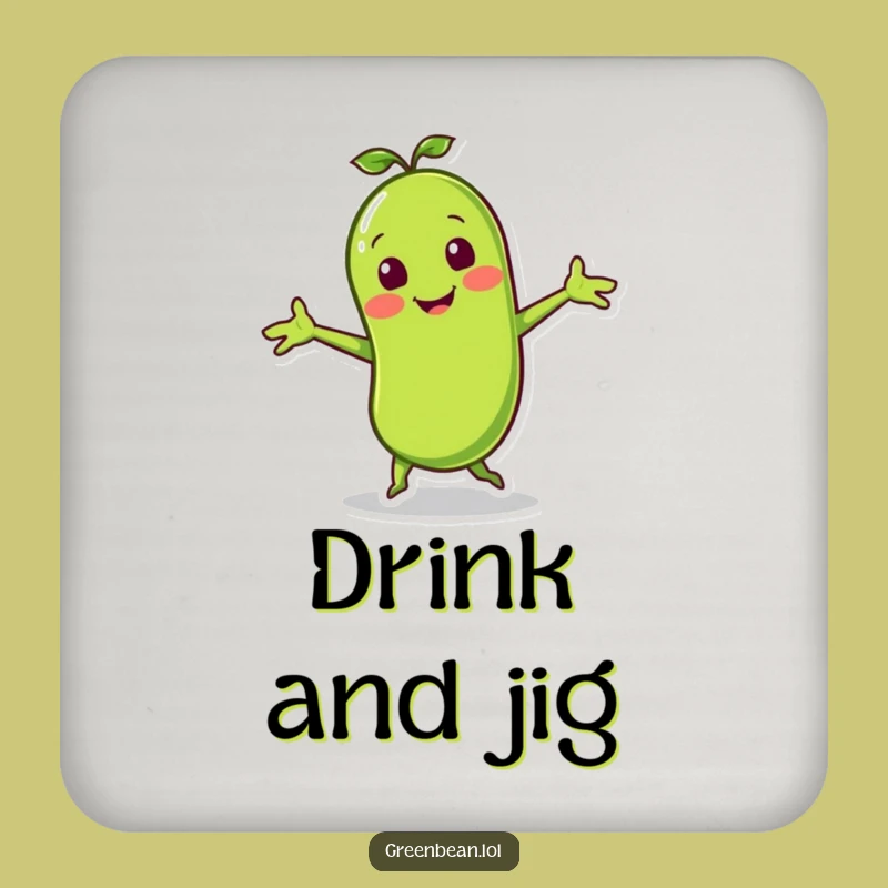 Funny Green Bean Jig Coaster: Vegetable Dance Drink Guard Gift