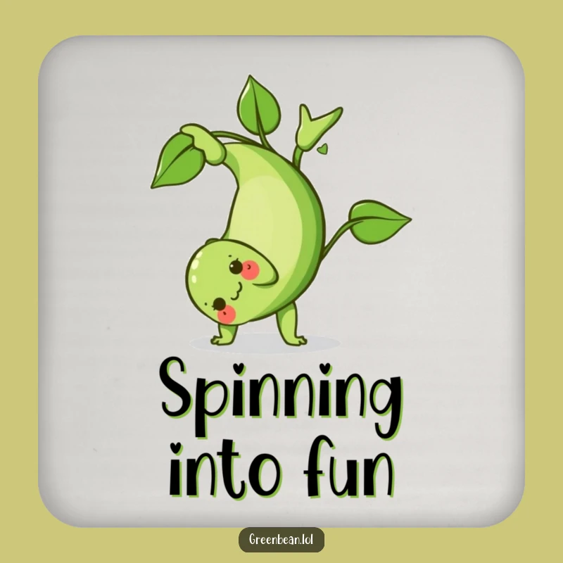 Funny Green Bean Somersault Coaster: Add a Bounce to Your Beverages!