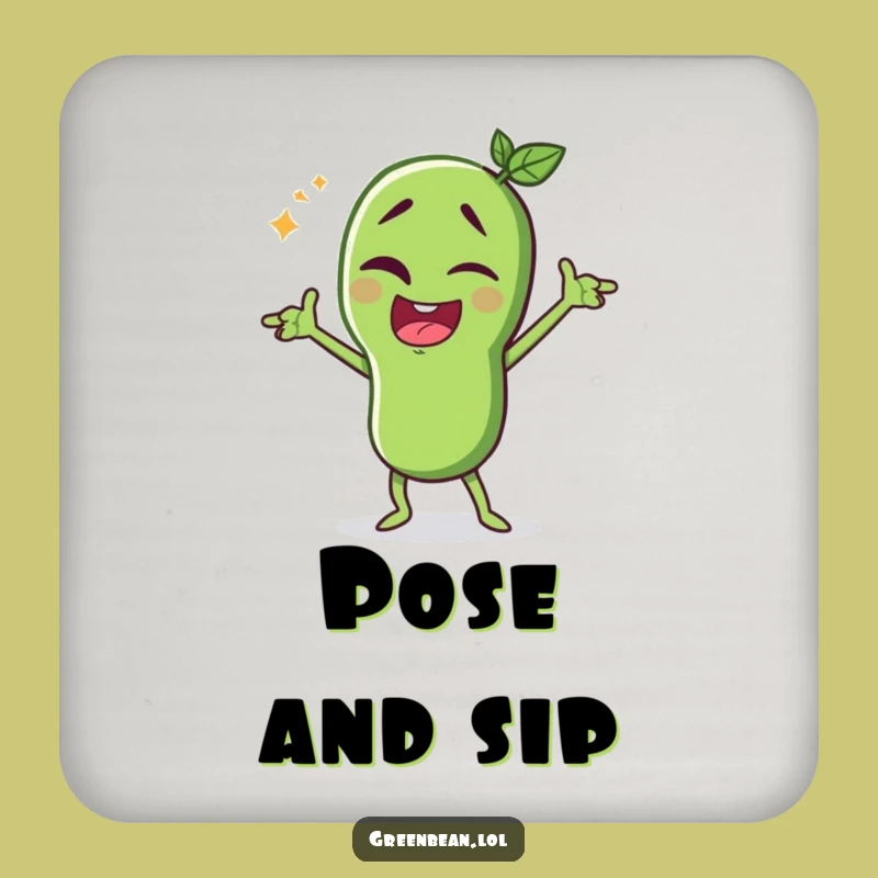Funny Green Bean Stage Coaster: Winking Performer Saver - Lovely Funny Gift!
