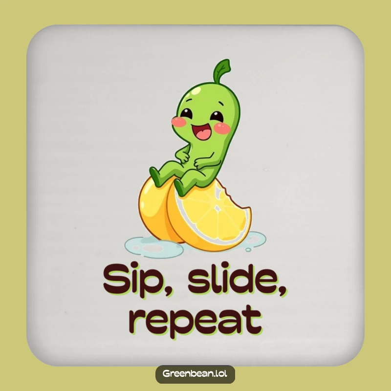 Funny Lemon Slide Coaster: Citrus Protection, Whimsical Funny Gift