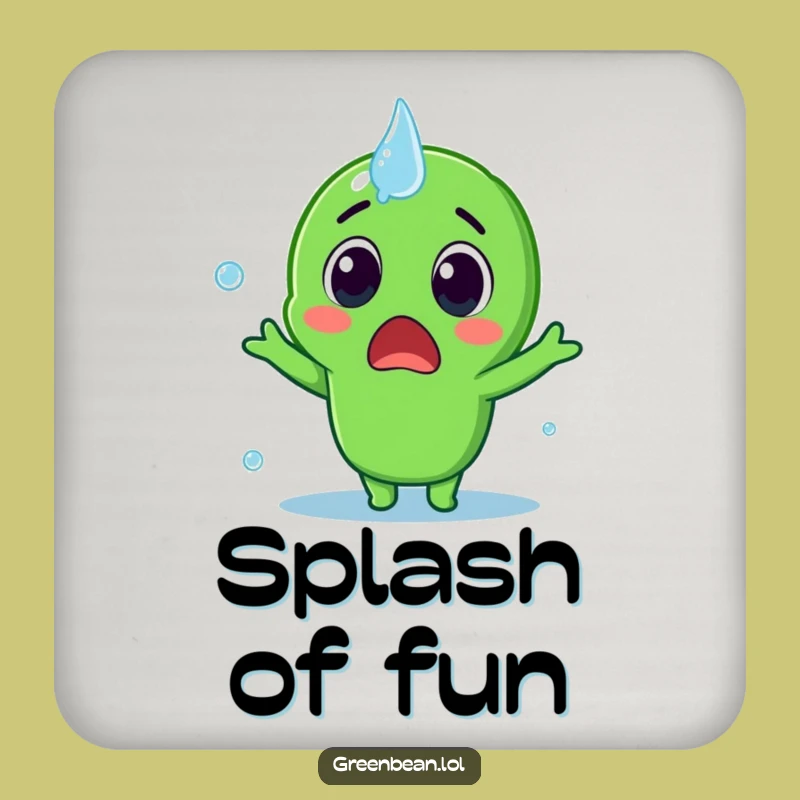 Funny Splash Bean Coaster Set - Protect Surfaces with Playful Humor