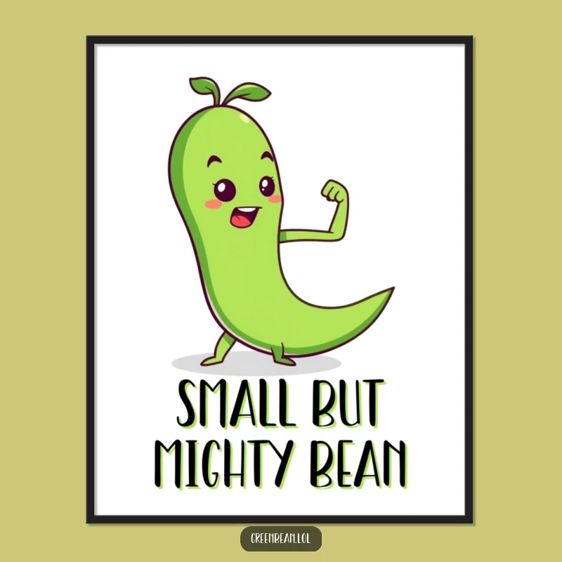 Funny Green Bean Muscle Poster: Inspire Your Workout Space, a Unique Funny Gift