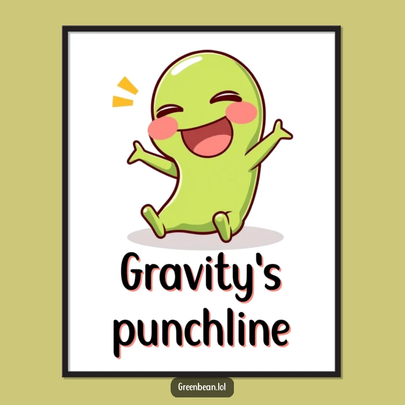 Funny Green Bean Slip Poster: Hilarious Comedic Vegetable Wall Art for Instant Smiles