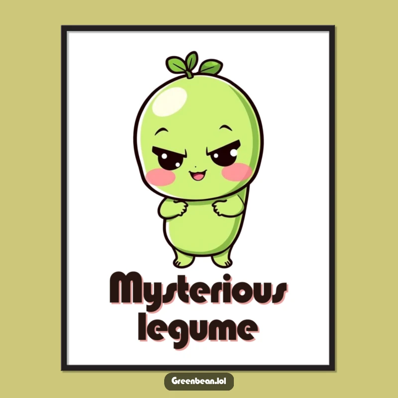 Funny Green Bean Wink Poster: Add Cheeky Charm to Your Walls