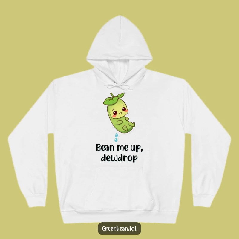 Cozy Funny Green Bean Dewdrop Hoodie: Slide into Comfort, Awesome Funny Gift