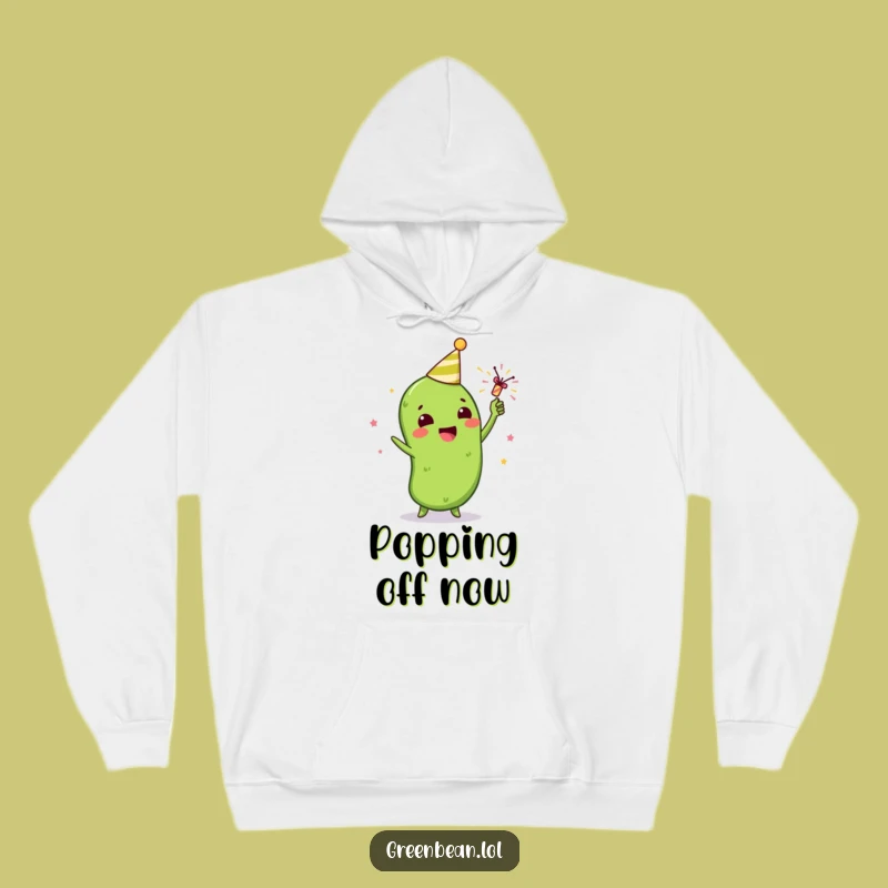 Cozy Funny Green Bean Party Popper Hoodie: Celebrate in Comfort and Style