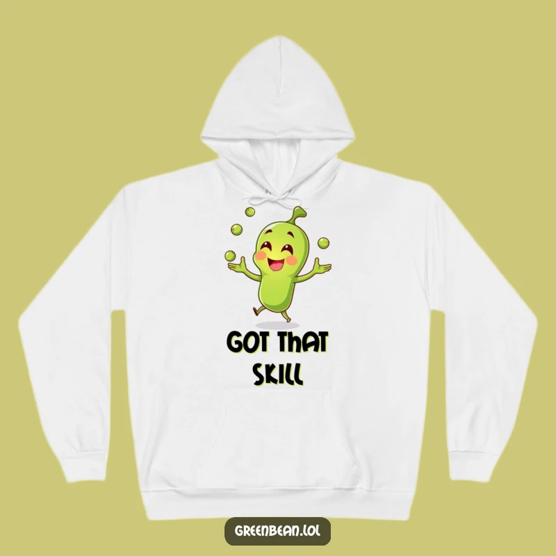 Funny Green Bean Cozy Hoodie: Joyful Juggler Sweatshirt - Best Funny Gift!