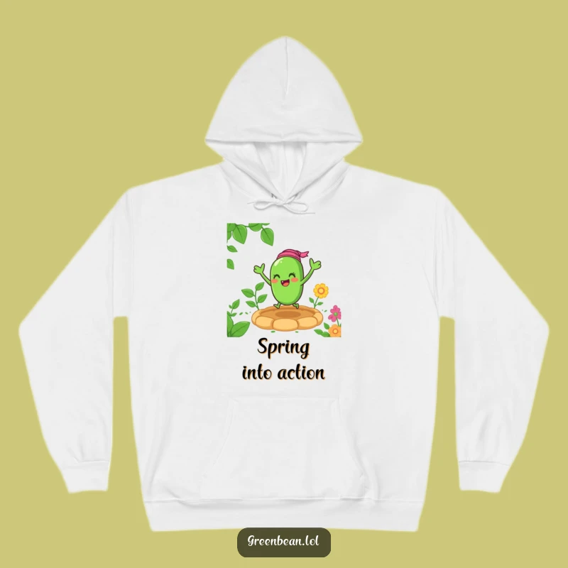 Funny Green Bean Garden Bounce Hoodie: Cozy Character Comfort, Perfect Funny Gift
