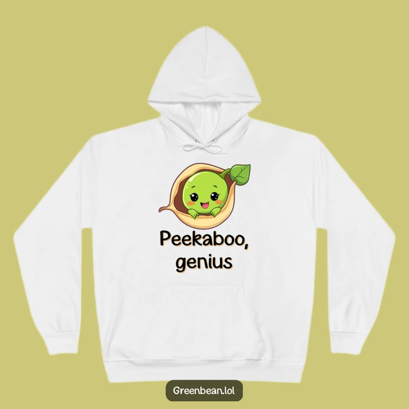 Funny Peek-a-Boo Green Bean Hoodie: Cozy Up with Cute Vegetable Warmth and Smiles