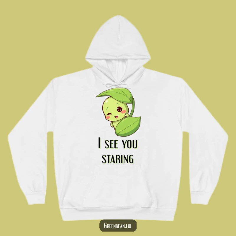 Funny Hidden Green Bean Hoodie: Mischievous Peek, Cozy Funny Gift!