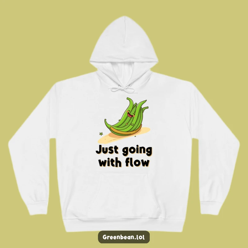 Funny Hoodie: Giggling Green Beans Rolling - Cozy Playful Fun