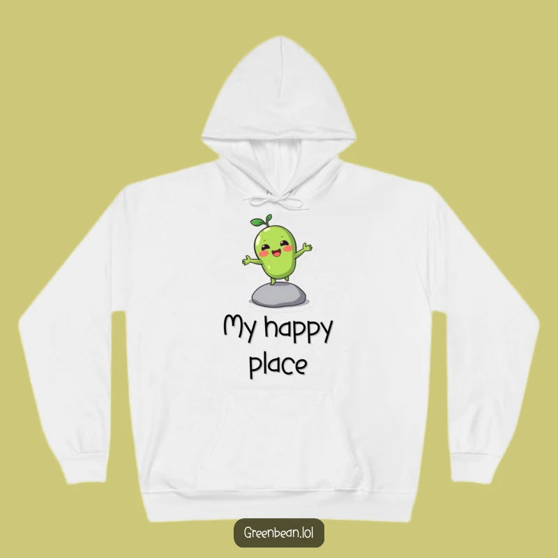Funny Bouncing Green Bean Hoodie: Cozy Up with Energetic Vegetable Fun